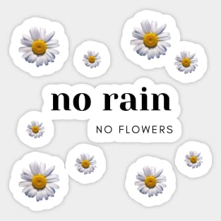 No rain no flowers positive daisy sun nature optimist minimalist cute Sticker